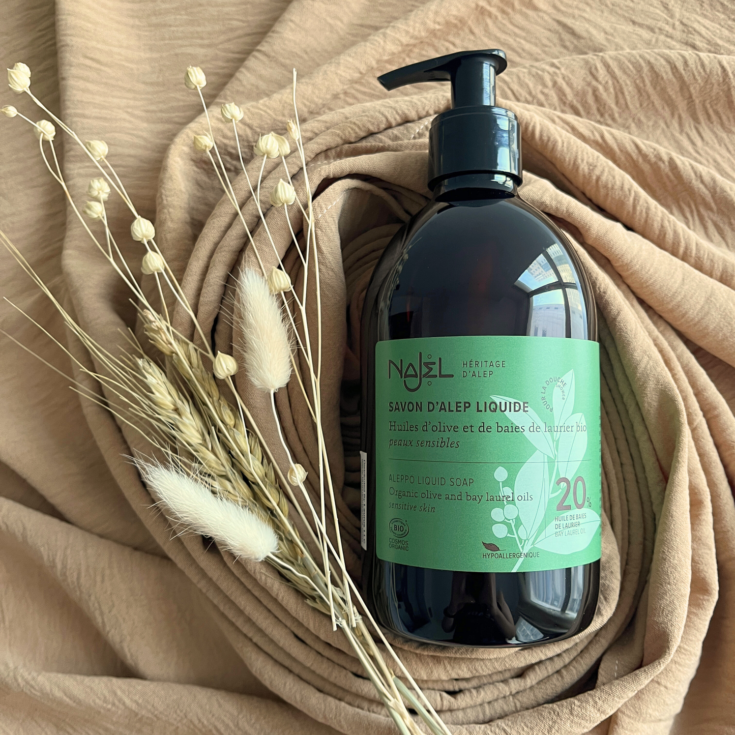 Najel Organic Aleppo Liquid Soap with Olive & 20% BLO